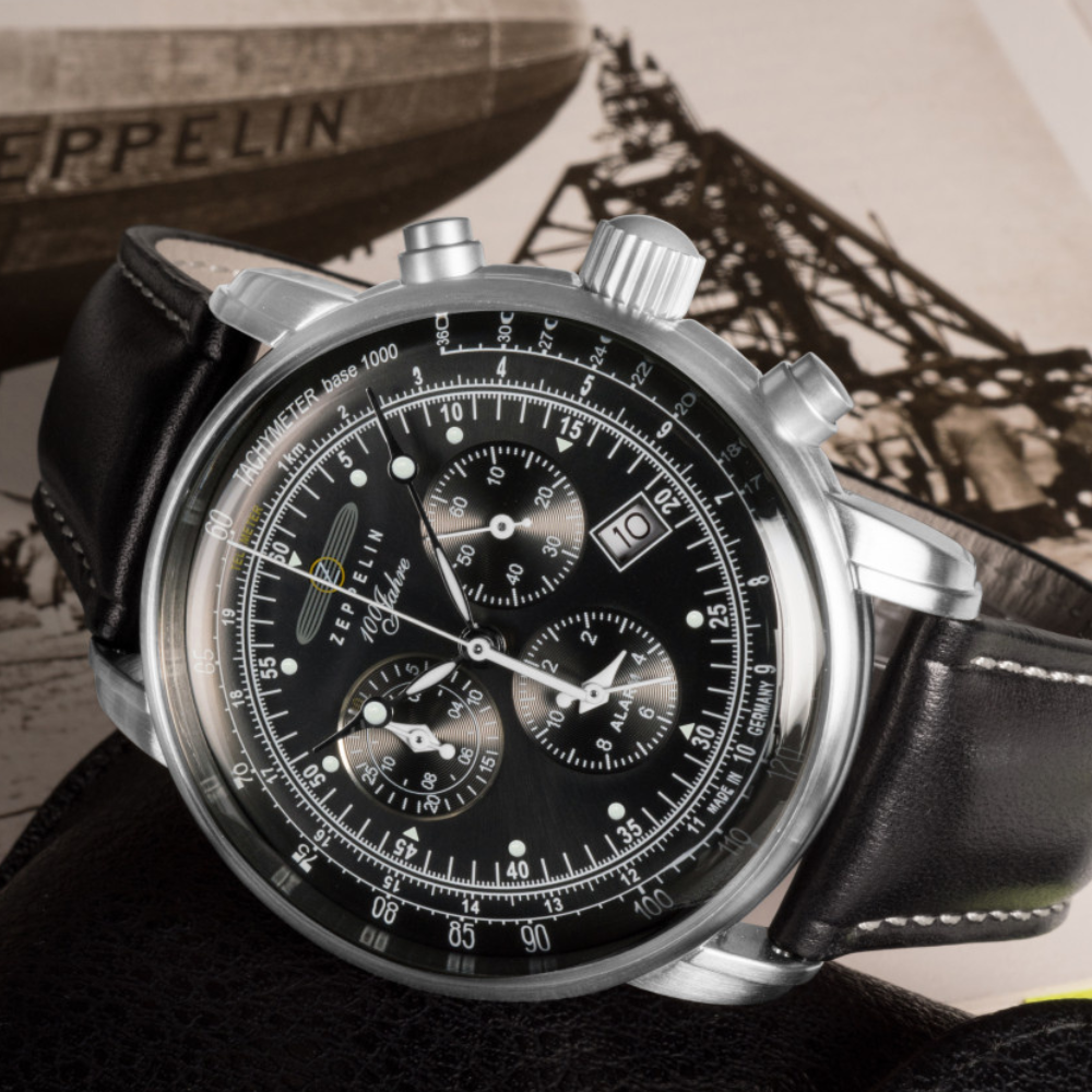 Relógio Masculino Automático Zeppelin 100 Anos Black Premium – Cronógrafo